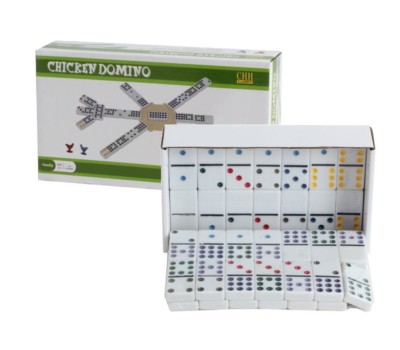 Domino Double 9 Professionale Colori Punti Pollo E Mozzo Centrale CHH