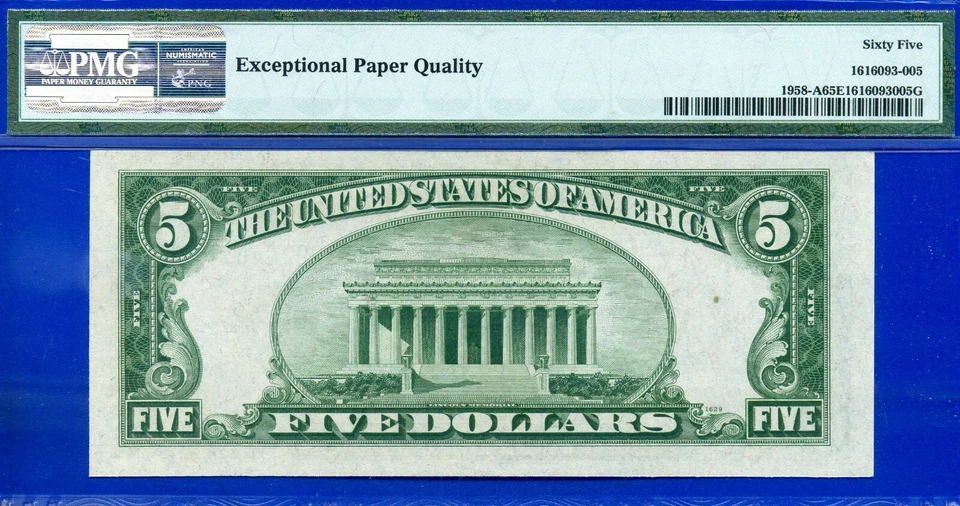 1934B $5 Federal Reserve Note PMG 65EPQ rare only 12 known Boston Fr 1958-A - Image 4 of 4