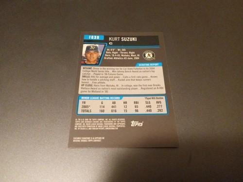 KURT SUZUKI Signed 2006 Bowman Chrome Draft Autograph Auto Baseball MLB Rookie - Picture 5 of 5