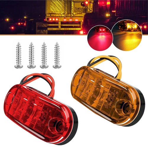 5x Red+5x Amber LED Side Marker Lights Oval Truck Trailer Clearance Light Lamp - Picture 4 of 11