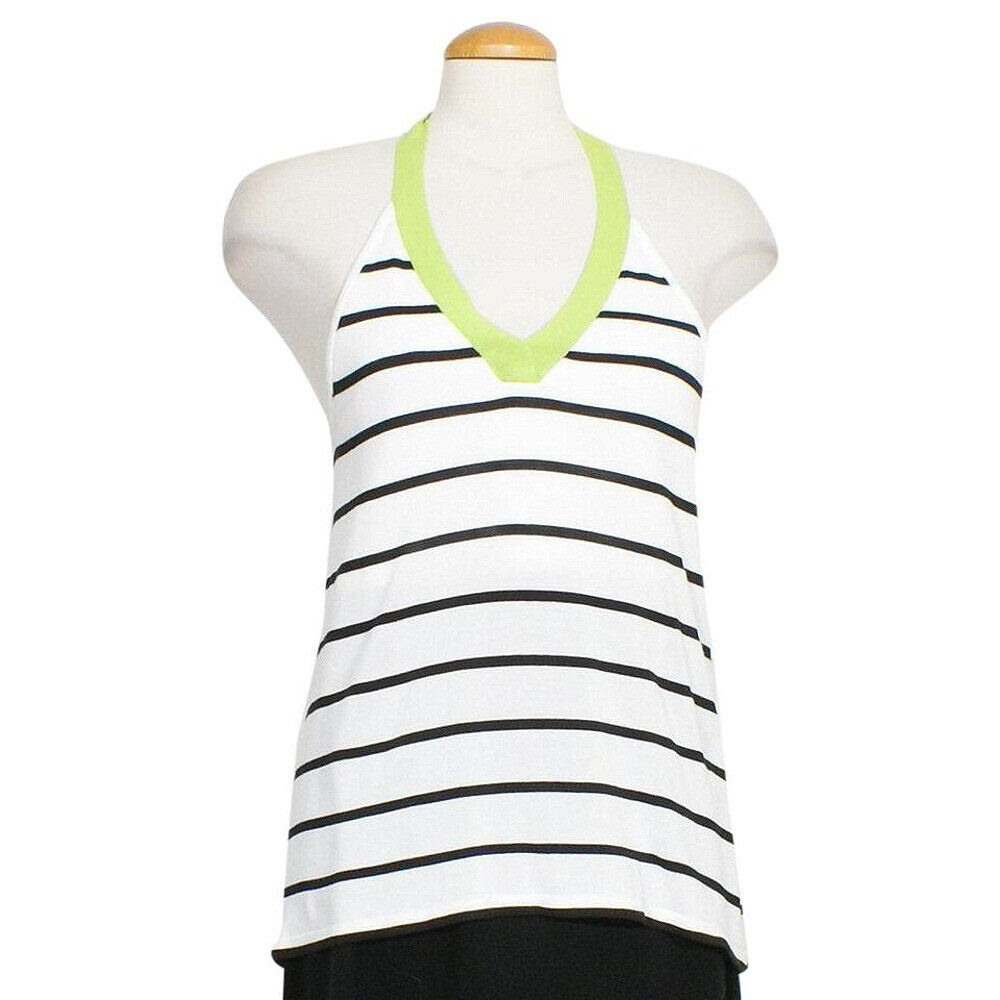 Ralph Lauren Womens Striped Knit Halter Top, Size: XL, White/Black