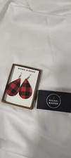 New in Box Nickel Suede Select Buffalo Plaid Red Leather Earrings
