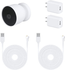 2Pack Power Adapter Compatible with Google Nest Cam Outdoor or Indoor, Battery