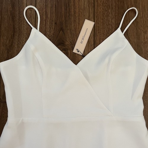 NWT BCBGeneration White Cocktail Surplice Cami Woven Mini Dress Size 10 - Picture 7 of 12