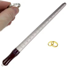 Ring Stick Gauge Solid Aluminum UnGrooved Sizer Jewelry Mandrel US Sizes 1-15