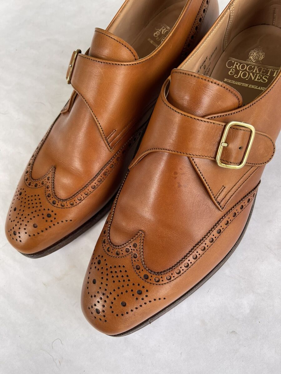 Crockett Jones Chalfont, US 10 D Brown Leather Monk Strap Crockett Jones Chalfont, US 10 D Brown Leather Monk Strap