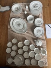 Vintage 1950s Silver Pine Fine China, Made In Japan Narumi. Near Full Set