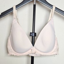 Victoria's Secret Angels Lined Convertible Plunge Bra 34D Pink Y2K Vintage Lace