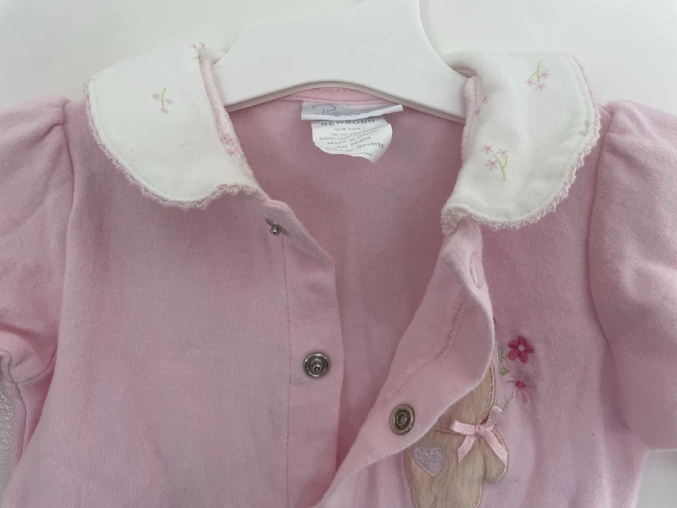 Rene Rofe Bebé Niñas Lindo Oso Difuso Floral A Presión Vestido para Dormir Rosa Nuevo en Caja 0-6M Foto 4 de 4