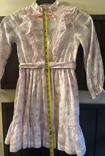 Vintage 70’s Kids Boho Prairie Gunne Sax Style Princess Pink Dress Size 7 Years - Bild 11 von 15