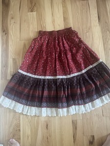 vintage floral tiered prairie skirt