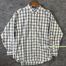 Vintage Chaps Ralph Lauren Shirt Mens XL Gray Plaid Button Down