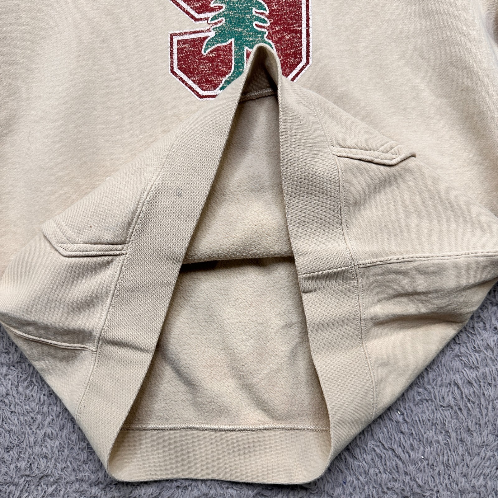 Stanford Nike Hoodie Mens S Tan Logo Spellout Pullover Sweatshirt Long Sleeve image 7