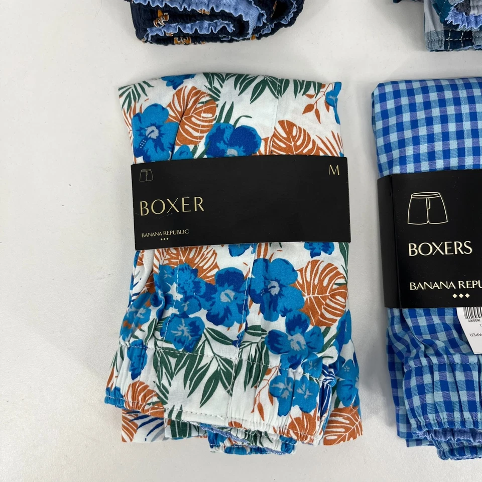 批量 4 件 Banana Republic 拳击手 男式 M 码 蓝色 100% 棉 全新 全新带标签 — 第 4/4 张图片