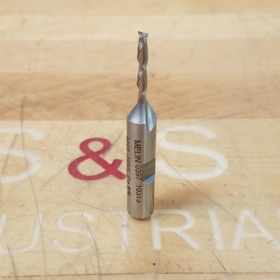 Melin A-1204-L 2 Flute Single Ended End Mill, Medium 1/8 x 3/8'', Cobalt - NEW