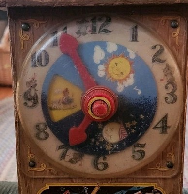 Vintage Fisher Price Toys Musical Tick Tock Teaching Clock 1964