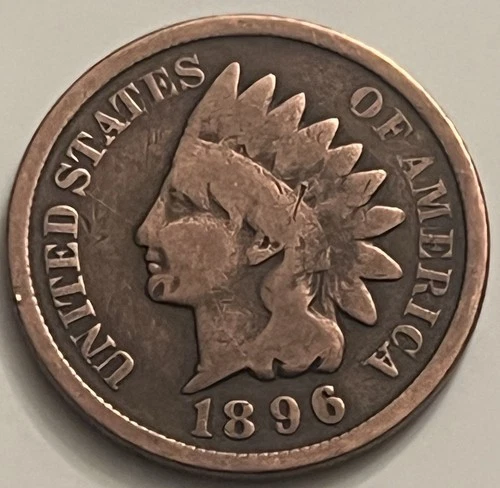 1896 Indian Head Cent VG Details BN143
