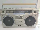 JVC RC-M70JW Stereo Boombox Cassette Recorder 40W FM Silver/Black Line in.