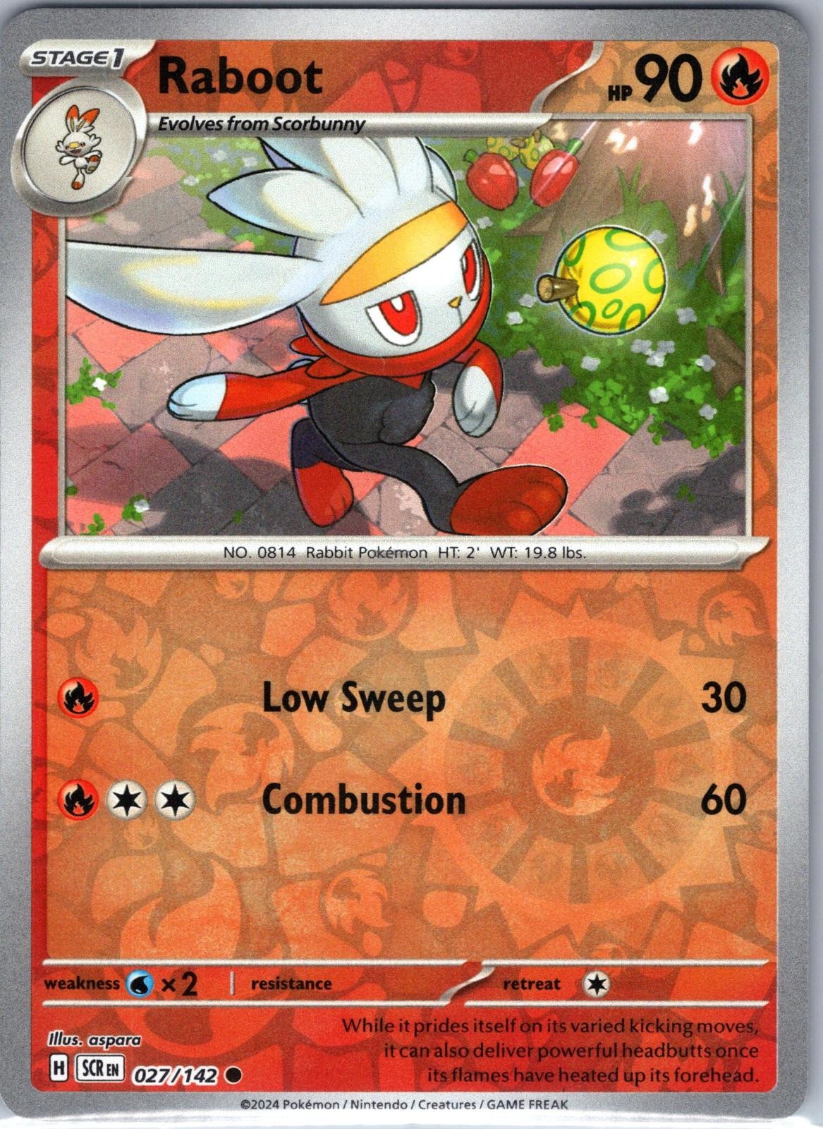 Raboot 27/142 Common Stellar Crown Pokemon Reverse Holo Near Mint