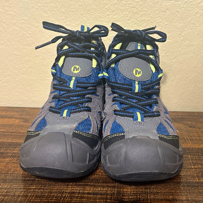 Merrell Capra Mid H2O Kids Unisex Hiking Boots Gray/Blue/Green US 13
