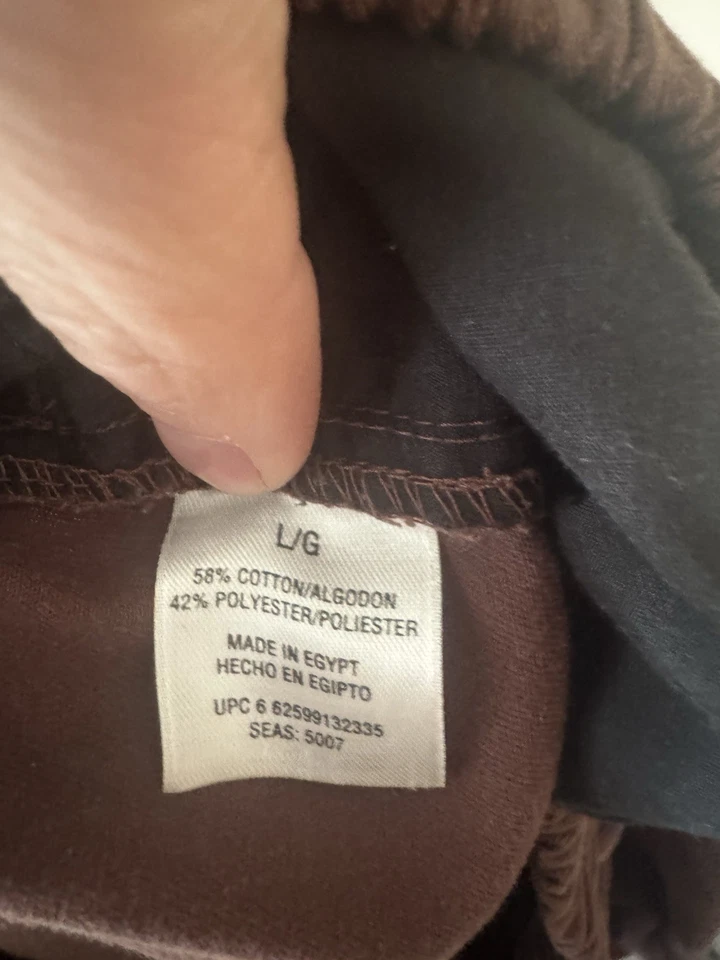 Pantalones de cintura elástica marrón vintage de ediciones básicas para mujer talla L Foto 4 de 4