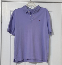 Tommy Hilfiger Men  s Polo Shirt XL Lavender Classic Fit Used
