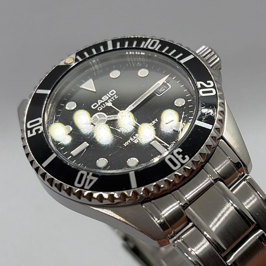 稼働品 美品 CASIO ダイバー MTD-1043 Clean Vintage Casio Mtd-1043 Submariner 100m Quartz Diver Watch