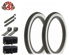 2 Alta WHITEWALL BICYCLE SMOOTH TIRES 16X 1.75 SLICK III TREAD WIRE BEAD 8PCS.