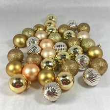 36 Gold And Silver Christmas Plastic Ball Ornaments 1.75 Inch