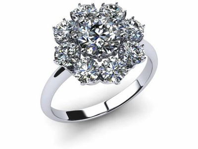 2Ct Round Lab Created Diamond Elegant Floral Style Engagement Ring 14K Gold Over