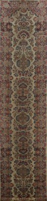 Antique Vegetable Dye Runner Rug 3x19 Ft Hand-Knotted Oriental Wool Carpet