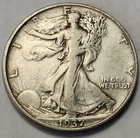 1937 S Walking Liberty Half Dollar - 90% Silver - Great For Albums - WL-37BH4