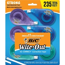 BIC Wite Out EZ Correct Tear-Resistant Tape, 6 Count