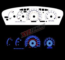Blue Reverse El Indiglo Glow White Gauge Dash Face For 95-99 Neon W Rpm Gauge