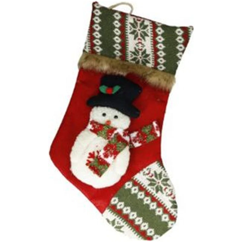 Calza Natalizia da Appendere BRANDANI Babbo Natale Pupazzo Pan di Zenzero 46 cm, fotografia 4 di 9
