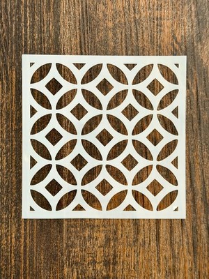 6x6 Floor Tile Stencil   Geometric Pattern Design, Reusable Mylar, Craft,Décor