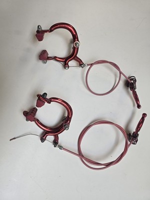 1985 Dia Compe MX 890 & 1020 Brake Calipers Red Shimano DX Style Levers OS BMX