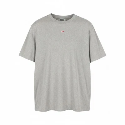 Diesel T-Diegor-D T-Shirt Homme Col Rond Manches Courtes L Gris Chiné Jersey - Photo 1/4