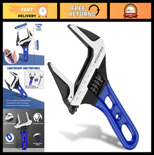 6-Inch Stubby Adjustable Wrench, Extra Wide Jaw, Metric/SAE, Cr-V Steel, Compact