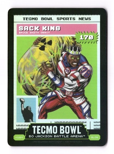 Bo Jackson Battle Arena TECMO BOWL Sack King N164 Tecmo News Battlefoil Glow SSP