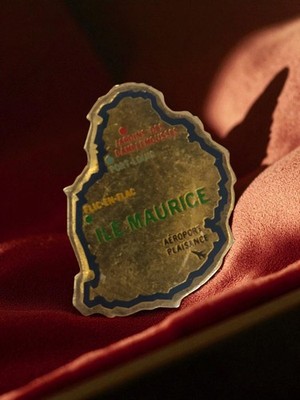Vintage Mauritius Pin altes Werbeabzeichen Souvenirkarte Reise
