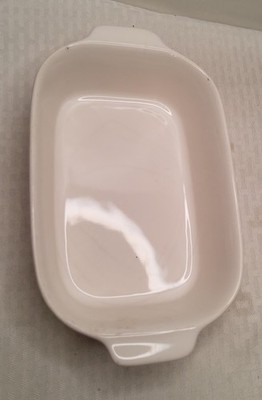 White Baking Dish 6 X 10 In. Oven Proof  Frozen Entree Double Serve. (33)