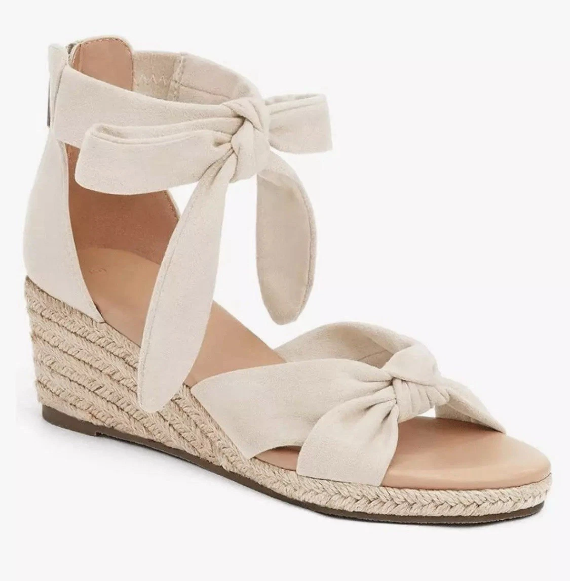 Sandali con zeppa UGG Luciana 10 espadrillas colore panna zip posteriore alla caviglia