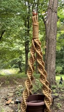 Vintage Macrame Plant Hanger, XL Jute Macrame Potted Plant Hanger 70 in. Long