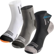 Mens Ankle Running Socks Coolmax Cushion Compression Socks Anti-Blister Moist...