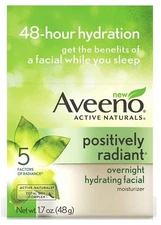 Aveeno Positively Radiant Overnight Hydrating Facial Moisturizer 1.7 oz