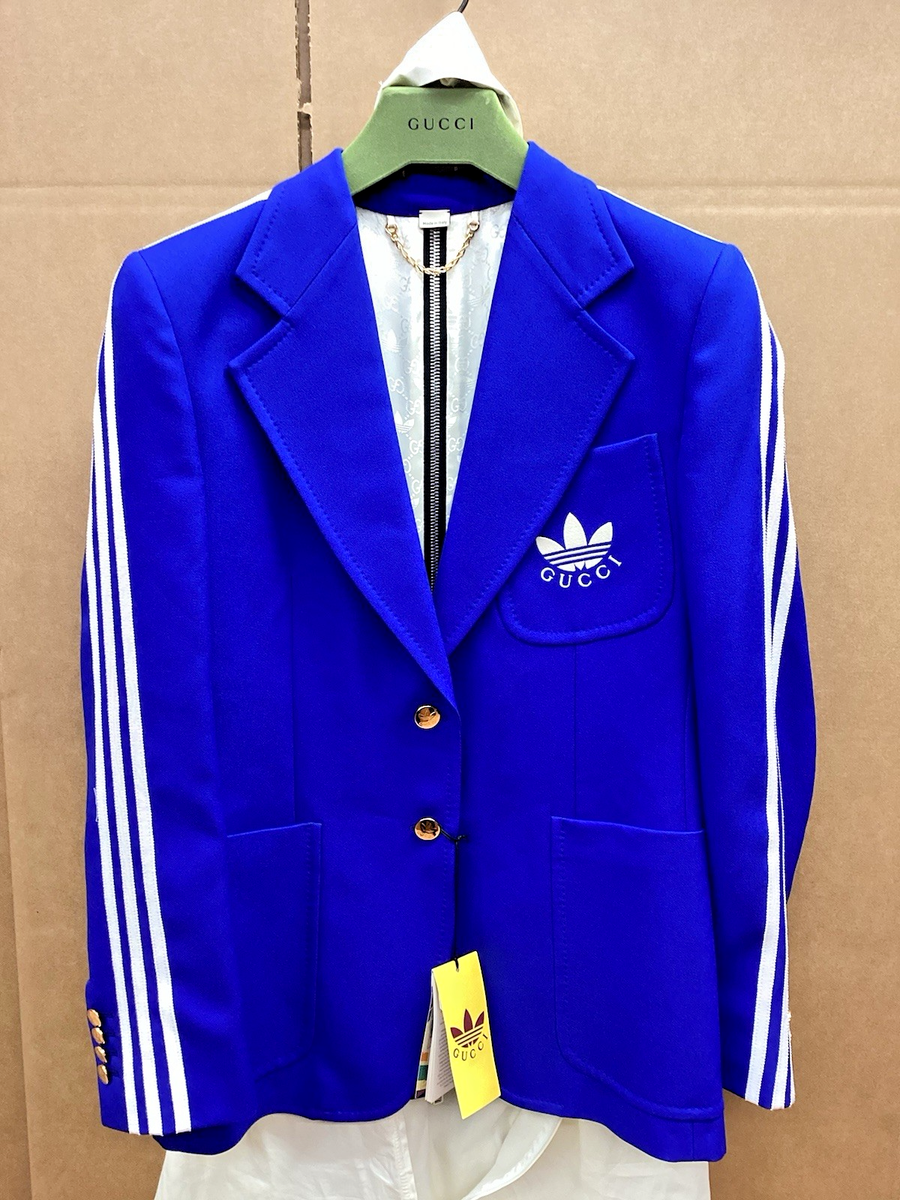 Gucci x Adidas Fluid Drill Blazer BLUE MOD. 1GDWF0 SIZE 44 NEW