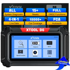 XTOOL D6 Car OBD2 Scanner All System Diagnostic Tool 10000+ Car Coverage FCA