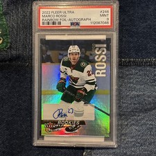 2022  Fleer Ultra Rookies Rainbow Foil Marco Rossi Rookie Auto RC psa 9