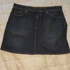 Gap 1969 Dark Strechy Women's Jean Skirt With Flap Pockets Size 10/30